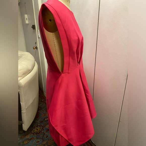 ASOS bright pink one shoulder flare mini dress - Picture 5 of 12